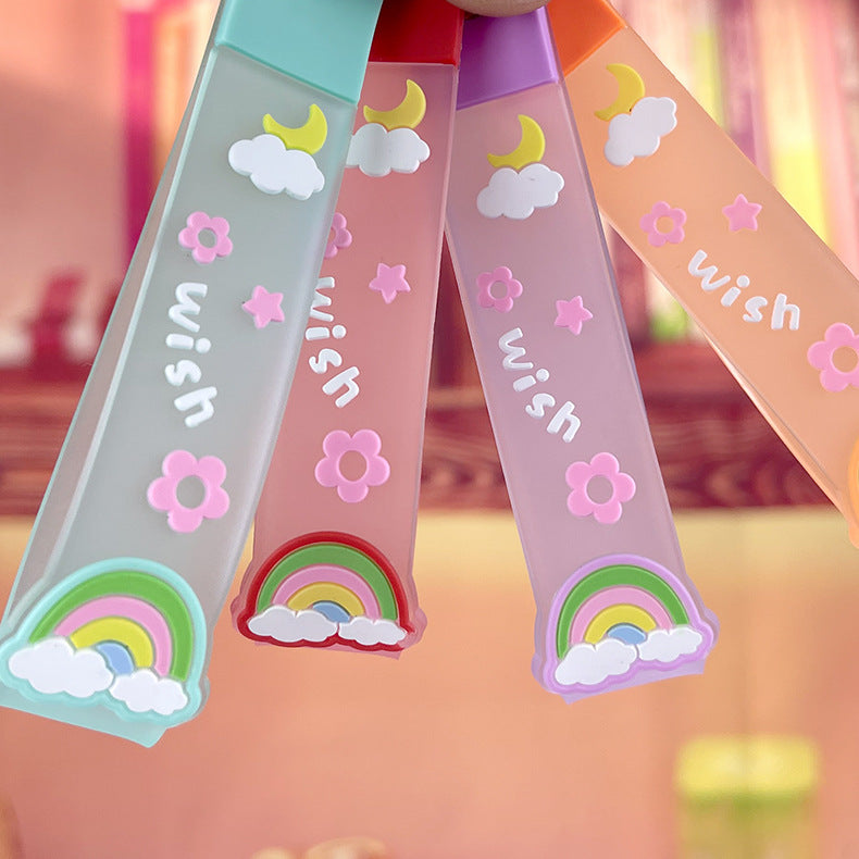 Wholesale PVC Rainbow Jelly Leather Rope Keychain